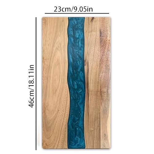 Tabla de cortar rectangular de madera y resina 43x23 cm miniatura 4