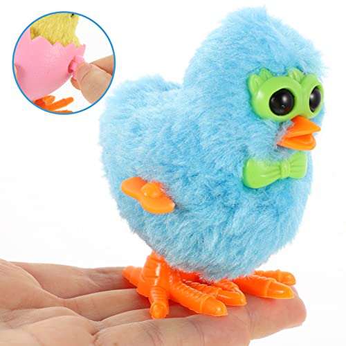image for jojofuny 6Pcs Jumping Chicken Wind Up Toys Novelty Plush Clockwork Toy