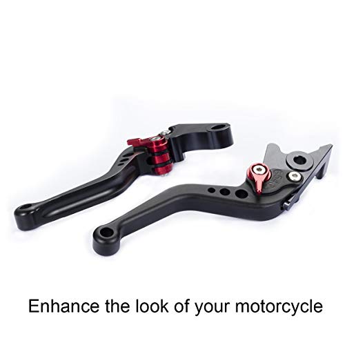 Hopider Short Brake Clutch Levers Compatible With Grom Msx125 2014-2019, Cbr250R 2011-2013, Cbr300R/Cb300F/Fa 2014-2019, Cb400F/Cb400R 2013-2015, Cbr500R/Cb500F/X 2013-2019, Monkey 125 2018-2019,Black #TOP4