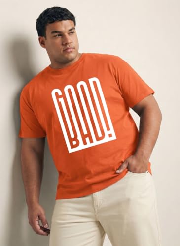 Image of Toodlegram Cotton Printed T-Shirt for Plus Size Men Round Neck Casual