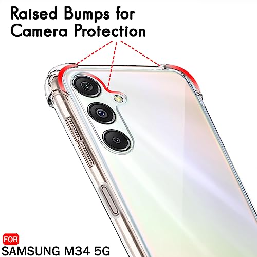 Image of TheGiftKart Crystal Clear Back Cover Case for Samsung Galaxy M34 5G / F34 5G | 360 Degree Protection | Shock Proof Design | Transparent Back Cover for Samsung M34 / F34 (PC & TPU, Transparent Bumper)
