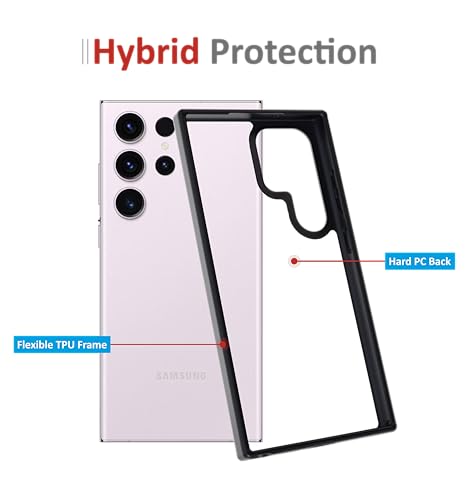 Image of Case for Samsung Galaxy S23 Ultra, [Anti-Yellowing Technology] [Military Grade Drop Protection] Shockproof Slim Hybrid Phone Case for Samsung Galaxy S24 Ultra 5G - Carbon Black