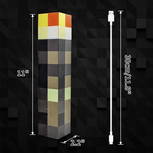 Image of AIDYVOI Light-up Wall Torch Lamp, 7-Color Night Light, Rechargeable Night Lamp, Hand Held & Wall Mountable Table Light, Costume Cosplay Nightstand Lamp for Room Decor for Boys, Brown