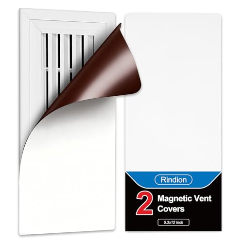 Rindion Vent Cover 2 Pack Strong Magnetic Vent Covers 5.3x12 Inch White Vent Covers for Home Floor Wall Ceiling Register Iron Register RV and HVAC