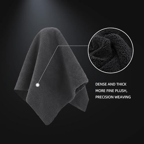 Image of SPTA Microfiber Cleaning Towel, Microfiber Cleaning Cloth for Car Washing, 12 Pack Streak-Free, Ultra Absorbent, Washable for All Purpose Terry Microfiber Towels, 16.1in x 16.1in, 350GSM, Grey-MT038