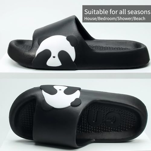 Cute Panda Slippers for Women Men Indoor Outdoor House Shower Shoes Non-Slip Adorable Cartoon Panda Slides Comfortable Couple Home Summer Sandals3