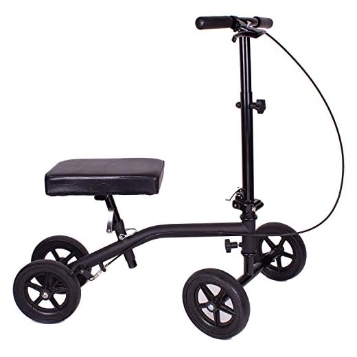 Carex Economy Rolling Knee Walker with Comfortable Padding - Steerable Knee Scooter for Foot Injuries with Hand Brake - Crutch Alternative