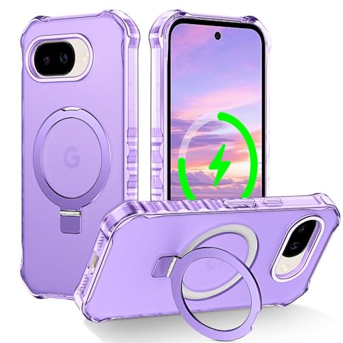 Coque Pixel 10A antichoc violette avec anneau de maintien au dos