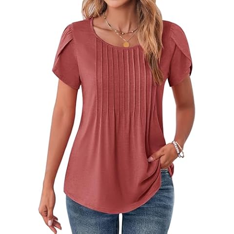 Zeagoo Women's Pleated Tunic Blouse Cover