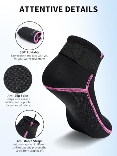 Owntop Neoprensocken, 3mm Neopren Socken für Damen Herren Warm Halten Tauchsocken Schwimmen Socken für Schwimmen, Schnorcheln, Segeln, Surfen Wassersport