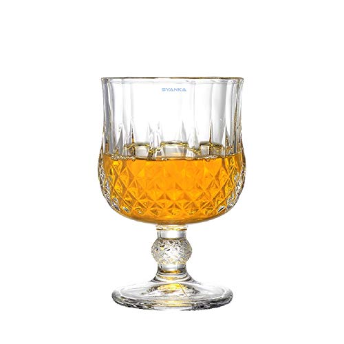 Image of SYANKA Italian Premium Crystal Brandy Glasses Set of 8, 190 ML, Transparent, Ideal for White or Red Wine Glasses