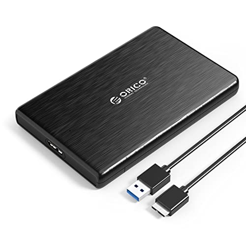 ORICO Boîtier Externe USB 3.0 Boitier Disque Dur 2,5' 7 mm et 9,5 mm HDD/SSD SATA III 6Gb/s UASP, sans Outil - Noir