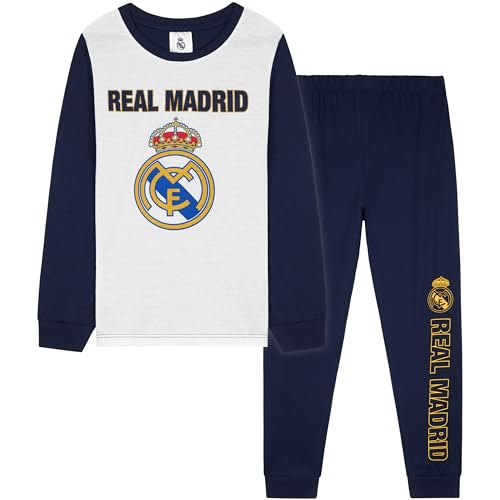 Get Trend Real Madrid Schlafanzug Jungen Fussball, Teens & Kinder Pyjama Lang Set, 7-14 Jahre, Winter Schlafanzüge, Geschenke Jungen (9-10 Jahre,...