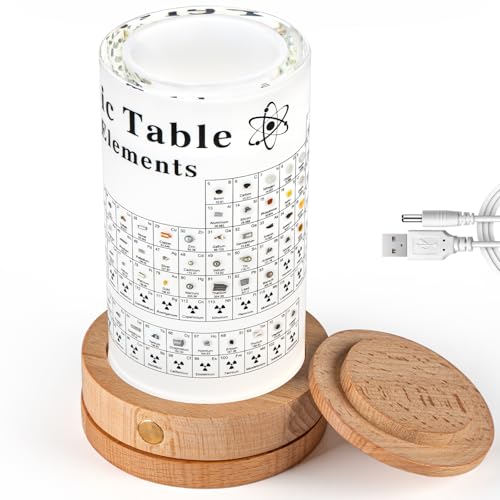 Jeebel Periodensystem der Echten Elementen, Periodensystem aus Acryl der LED Tischlampe mit 83 Echten Elementproben, Periodic Table zum Lehrwerkzeug Basteln Kreativ Geschenk für Schüler Lehrer Kinder