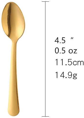 Miniatura 2 de Juego de 12 cucharas de café, mini cucharas de café, cucharas de café expreso de acero inoxidable, cucharas pequeñas para postre, té, aperitivo, 4.5