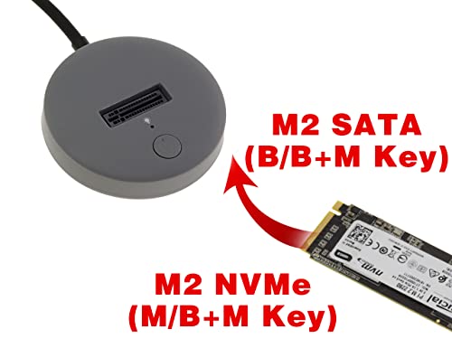 KALEA-INFORMATIQUE USB dock for NVMe or SATA M2 SSDs. 10GB USB3.2 Gen2 link with C plug, Black - Image 2