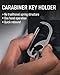 TISUR Titanium Carabiner Keychain Clip, Anti-Lost Key Ring Holder, Heavy Duty Key Chain Bottle Opener for Men Women (Gray(1-Pack))