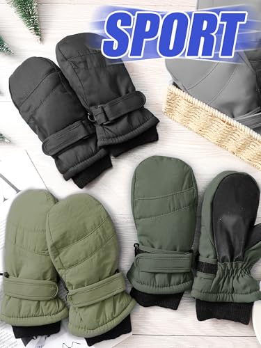 Image of Newcotte 6 Pairs Winter Ski Mittens Kids Waterproof Warm Snow Gloves for Boys Girls Cold Weather Outdoor Activities