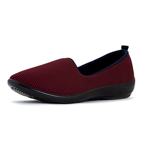 Image of Khadim's Maroon Women Casual Shoe | Slip On | Sneaker