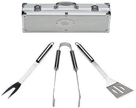 ReplexBarbecue Tool Sets, 3 Pcs Professional Stainless Steel BBQ Grill Utensils Kit in Storage Case for Outdoor & Indoor Barbecue