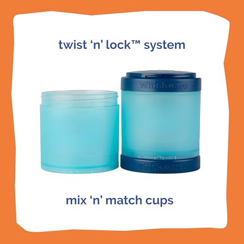 Image of Whiskware Disney Pixar Stackable Snack Containers for Kids, 3 Stackable Snack Cups for School and Travel, Finding Nemo with Nemo and Dory