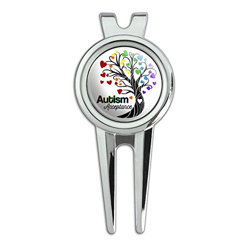 GRAPHICS & MORE Autism Acceptance Tree of Life with Hearts Golf Divot Repair Tool and Ball Marker