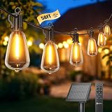 Brightown 58FT Solar String Lights Outdoor Waterproof, Patio Lights with Remote and 24+1 LED Shatterproof Bulbs, Dimmable & Timable, 3 Light Modes, Solar Lights Outdoor for Yard Garden Camping Party