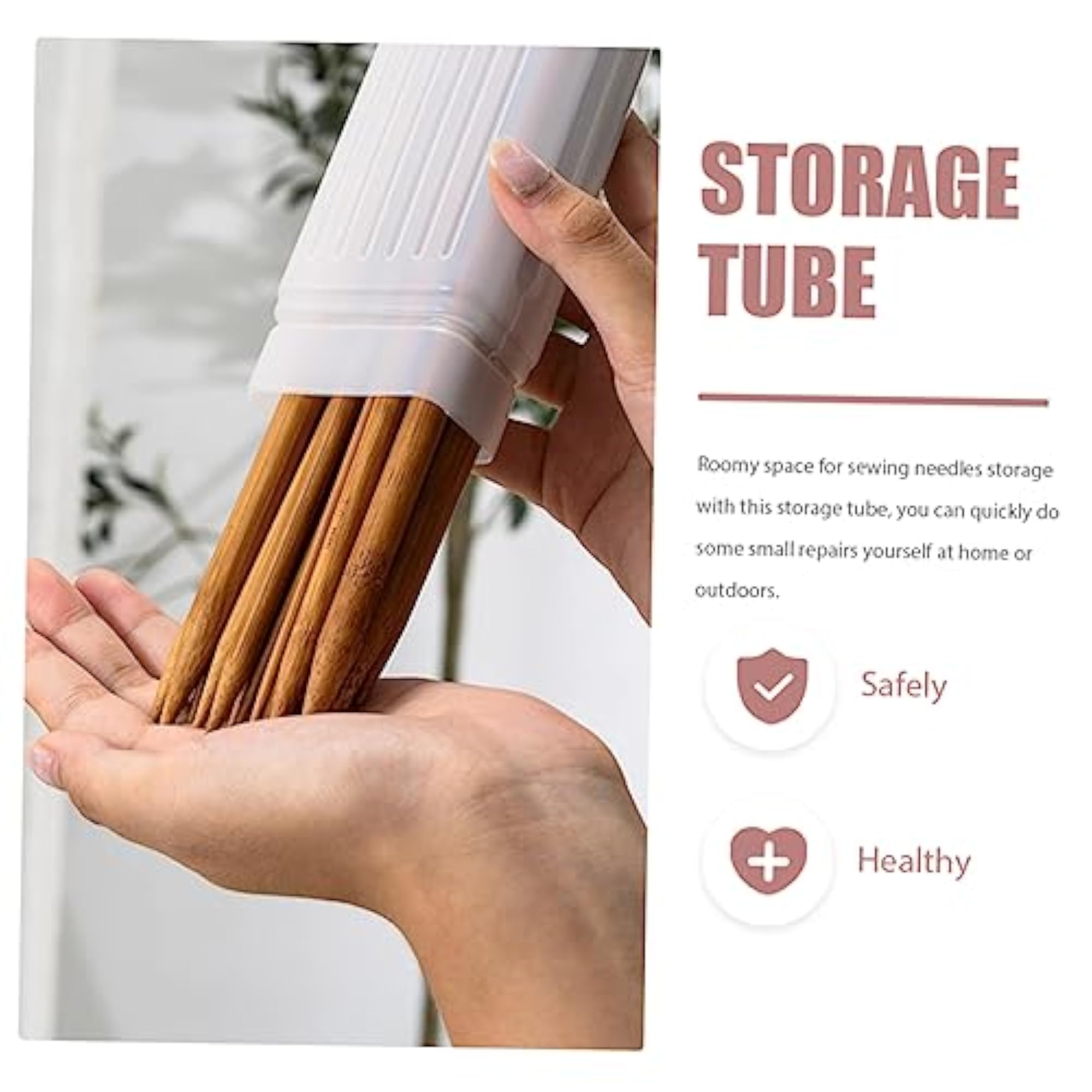 5pcs Knitting Needle Tube Plastic Storage for Craft Supplies
