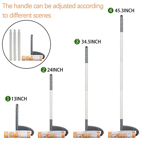 Large Floor Lint Roller Refill With Ergonomic Retractable Long Handle, 10" Wide Cleaning Lint Roller With 250 Sheets/5 Refills For Cleaning Pet Hair, Carpets, Cars & More #TOP2