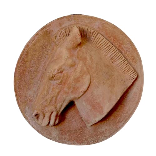 Assiette en terre cuite cheval extérieur grand diamètre pour mur