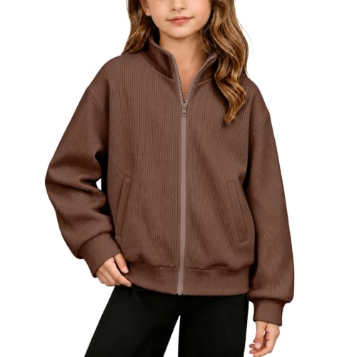 duxyoz Kids Corduroy Winter Jacket Girls Boys Sports Sweatshirt 8-9 Years