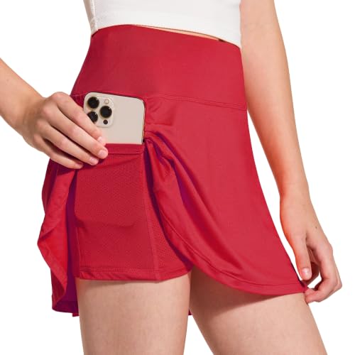 Image of FitsT4 Sports Girl's Golf Skirt Adjustable Waist Active Tennis Skort UPF50+