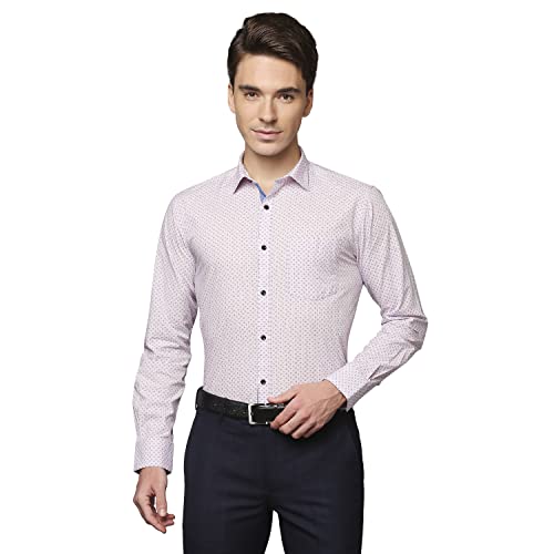 Image of Park Avenue Men's Pure Cotton Print Pattern Slim Fit Semi Cutaway Collar Full Sleeve Formal Shirt