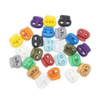 Kordel Stopper Set, 2-Loch, 26 Stück, 13 Farben Mix, für bis Ø 4 mm Kordeln, Band Klemme Bekleidung, Rucksack, Gummikordel Stopper, Schnellverschluss Schnürsenkel, Schnur Rutsche, Tanka Kordelstopper – Ansicht 8