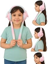 Cute Girls Moving Earmuffs with Bunny Ears | Soft Plush Winter Ear Warmers with Sound | Warm & Fun Faux Fur Headband for Kids & Women