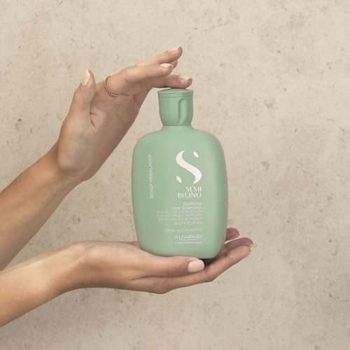 ALFAPARF MILANO Semi Di Lino Scalp Rebalance Shampoo for Dry Scalp - Sulfate Free Shampoo - For Excessive Oiliness and Flakes - Professional Salon Quality - 8.45 Fl Oz