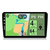 YUNTX PX6 Android 10 2 DIN Autoradio mit navi For Audi A3 8P, A3 Sportback 8PA(2003-2013) - 4G+64G - Gratis Cámara - 9' Pantalla-Soporte Dab/Control del Volante/HDMI/WiFi/Bluetooth/Carplay