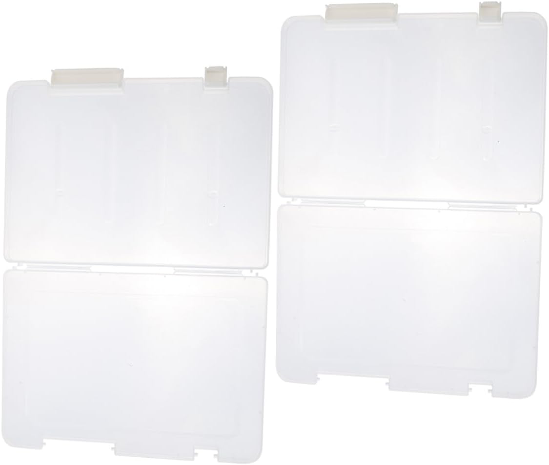 SHOWERORO 2pcs Water-resistant Clear Plastic File Holder Box with Lid Portable Small Document Organizer for Office Home School Sturdy PP Material Storage Bin