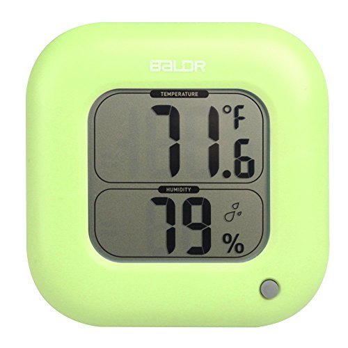 BALDR Thermo Square Thermometer and Hygrometer, Green