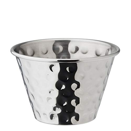 Kitchen Stars Pack of 192 - Premium Hammered Stainless Steel Commercial Grade Ramekins Condiment Sauce Cups Serving Pots Dip Bowls - 2.53oz 75ml