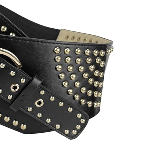 Rivets Studded Belt Aesthetic Corset PU Waistband Dress Belt Casual Wide Belt Pants Dresses Corset Belt4