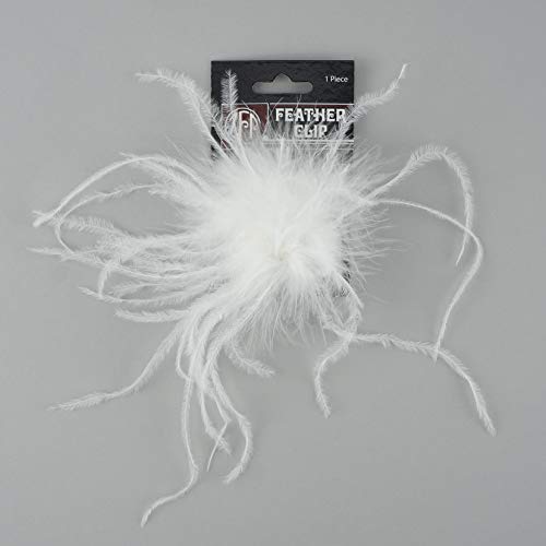 Zucker Ostrich Feather Hair Clip - White Flapper Fascinator Hair Pin Accessory #TOP4