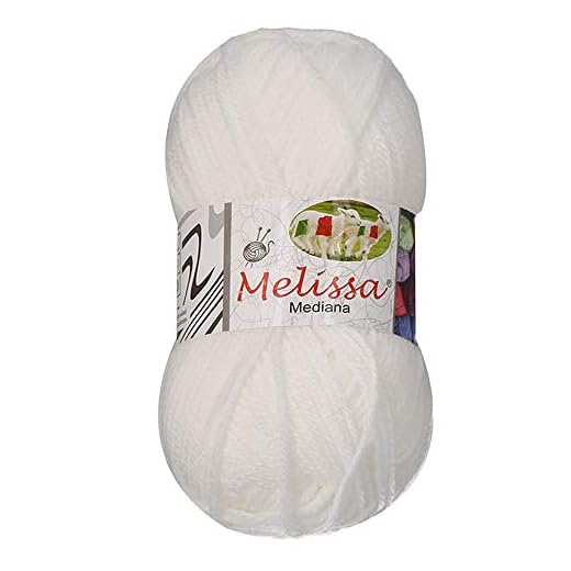 Melissa Hilo 100% Acrilico Ovillo de Lana (200m 100g * 1=50g * 2) Premium para DIY Tejer y Ganchillo, Certificado OEKO-TEX Standard 100,Agujas Talla 4(1/2)-5,Blanco 10,Enviado desde Europa