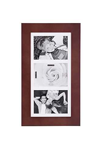 Malden 5x7 3-Opening Matted Collage Picture Frame - Displays Three 5x7 Pictures - Espresso