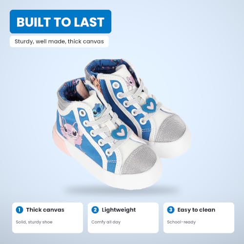 Disney Girls Lilo & Stitch Sneakers – Kids High Top Athletic Shoes, Lace-Up Canvas Sneaker for Toddler Little Big Kid - image 5