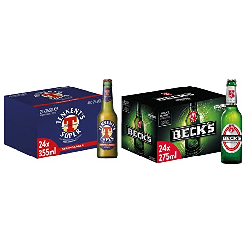 Tennent's Super, Birra Bottiglia - Pacco da 24x35,5cl & Beck's Pils, Birra Bottiglia - Pacco da 24x27,5cl