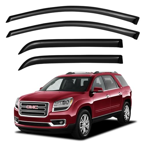Image of Window Visors Rain Guards Shield for 2007-2016 GMC Acadia, Out-Channel Window Vent Wind Deflectors Visors Shades for 2007-2010 Saturn Outlook 2017 Acadia Limited