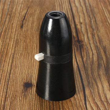 Honfitat B22 Standard White Black Switch Light Lamp Holder Socket Bayonet Cap Fitting - Black