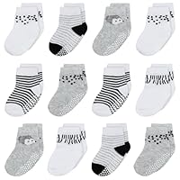 Mother's Choice Baby Socks 0-6 Months - 12 Pairs, Organic Cotton Infant Socks, Unisex, Soft & Hypoallergenic Newborn Socks