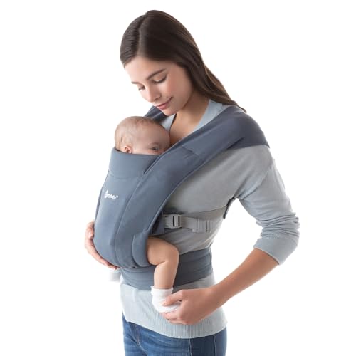 Ergobaby Embrace Cozy - Portabebés recién nacido (7-25 libras), punto Ponte, azul Oxford